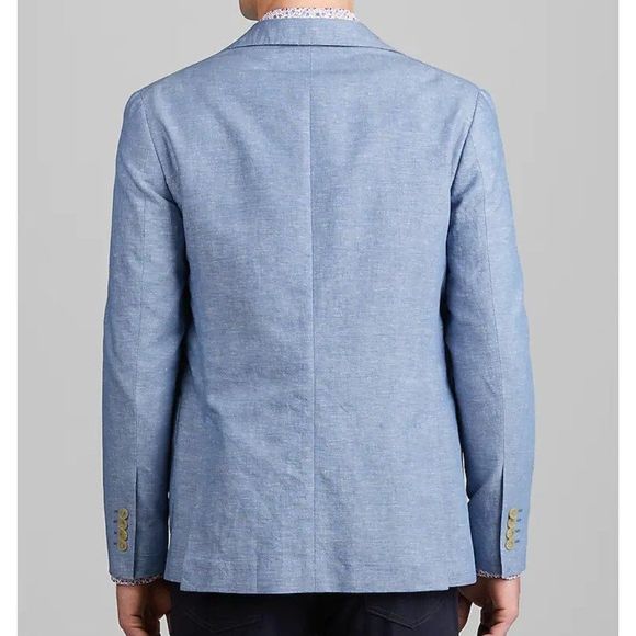 COPY - 48R JOS A BANK 1905 Collection Chambray Sportcoat Blazer Linen Cotton Bl… - Picture 3 of 7